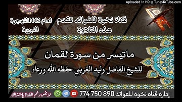 الشيخ وليد الغريبي حفظه الله ورعاه ماتيسر من سورة لقمان حفظه الله ورعاه