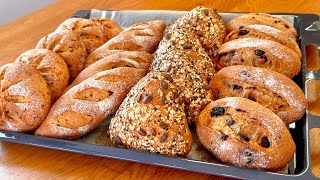 خبز مشكل من عجينة وحدة مذاقات مختلفة لذة مالها مثيييل غادي يسولوك على سمية المخبزة عطيهم المقادير