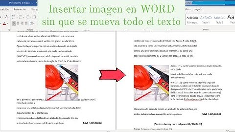 Insertar una imagen en WORD sin que se mueva todo el texto.
