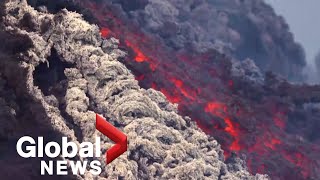 Mount Etna: Stunning closeup as lava erupts from Europe's most active volcano