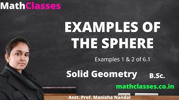 Sphere Examples || Sphere Examples Bsc 1st year || Solid Geometry bsc 1st year