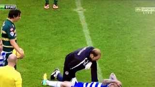 Joey Barton giving Danny Guthrie balls a massage with his football boot!!!
