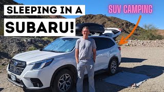 Van Life in a SUBARU FORESTER & Tent! | No Build SUV Camping & Tour With Gary 🌵🌞