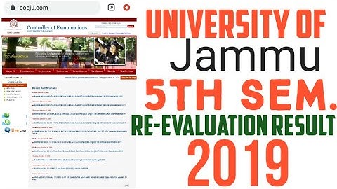 Jammu University V Sem. Re-Evaluation result 2019