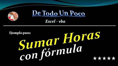 Macro para sumar horas con fórmula.