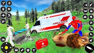 العاب سبايدر مان سيارة الإسعاف نقل الحيوانات الغابة الي مالمستشفى screenshot 3