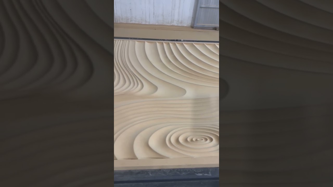 When CNC turns wood into flowing art.Precision meets design.🌀✨#3d #cnc #wavepattern #interior
