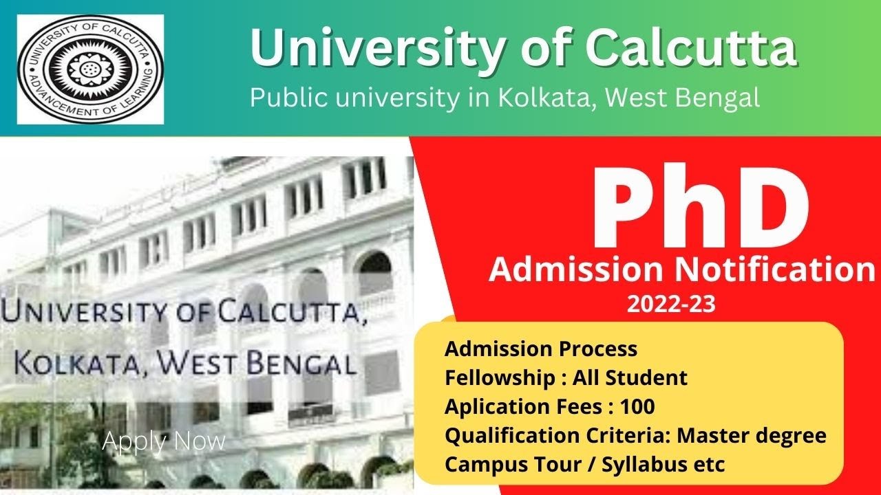 PhD Admission 2023 in Calcutta University | Calcutta University || West ...