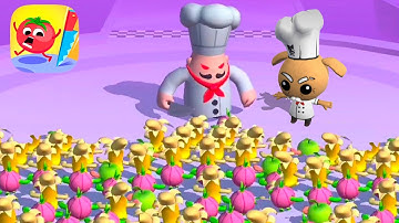 Fruit Rush- All Levels Gameplay Android-iOS Fruit Cutting Neko Ghost Jump! - Chef MiniBoss Level