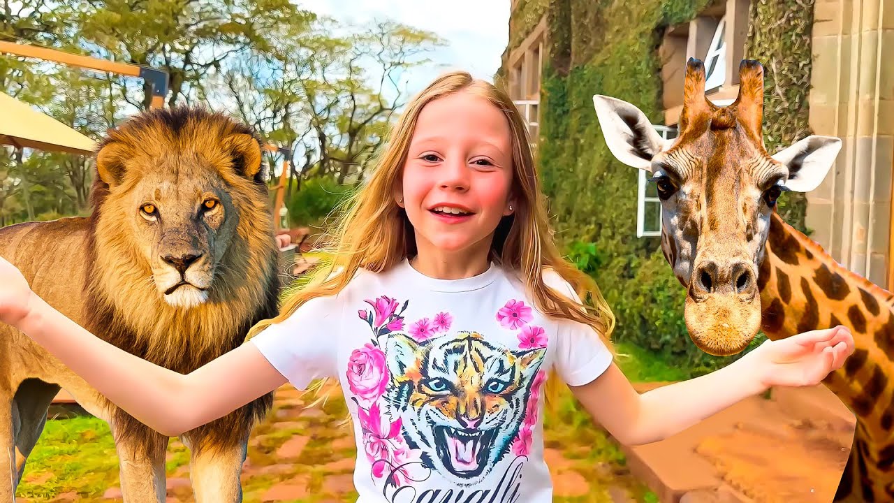 Nastya dan ayah Perjalanan keluarga ke Afrika