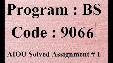 AIOU Code 9066 Solved Assignment No 1 Spring 2024 | Baloch Academy