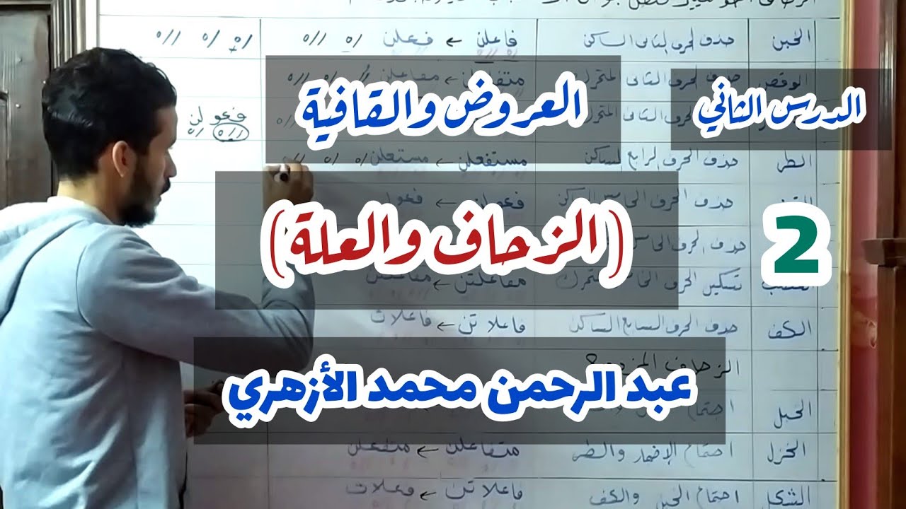 علم العروض، الدرس الثاني (الزحاف والعلة) عبد الرحمن محمد الأزهري