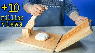 طريقه صنع آلة ضغط العجين اليدوية / part 1 How to make a wooden roti machine for pizza and baking