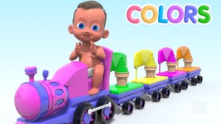 Color Train with Colorful Cars | ABC Song Fun Sing Along | Nursery Rhyme Song For Children