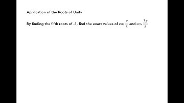 Application of the Roots of Unity (HSC Mathematics Ext 2)