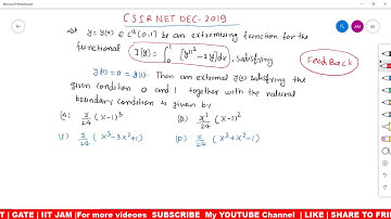 CSIR NET DEC 2019 MATHS  SOLUTION | CALCULUS OF VARIATION PROBLEM PART-C