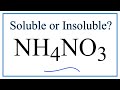 Solubility of Ammonium Nitrate