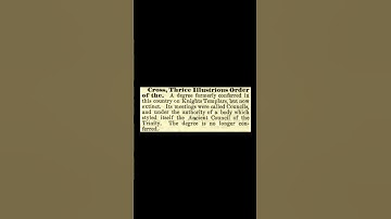 Cross, Thrice Illustrious Order: Encyclopedia of Freemasonry By Albert G. Mackey