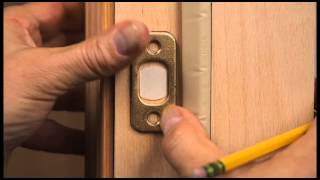 Installing a deadbolt strike plate on non mortise doorframe - Video 7