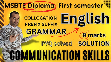 English grammar collocation prefix suffix communication skills, diploma first semester, imp question