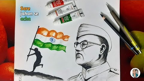 netaji subhash chandra bose drawing ¦¦ 23 January special drawing ¦¦ jai hind,vande Mataram 🇮🇳