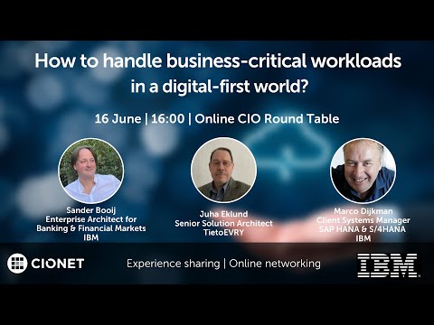 How to handle business-critical workloads in a digital-first world? CIONET Web Conference