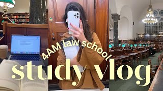 4am law school study vlog |  finals week, revising, productive early mornings, study cramming etc.