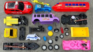 Assemble Toy Vehicles | Police Car, School Bus, Dump Truck, Bullet Train | Vehicles Attachment