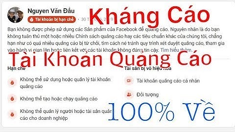 Content kháng tài khoản quảng cáo bị vô hiệu hóa. hạn chế dạng 273, 902 về nhanh
