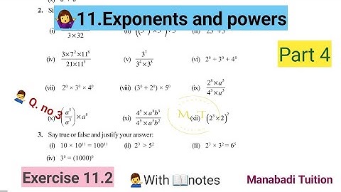 7th class maths|Chapter 11💁‍♂️|Exponents and Powers|Exercise 11.2 Q no 3 part 4 |CBSE| NCERT|