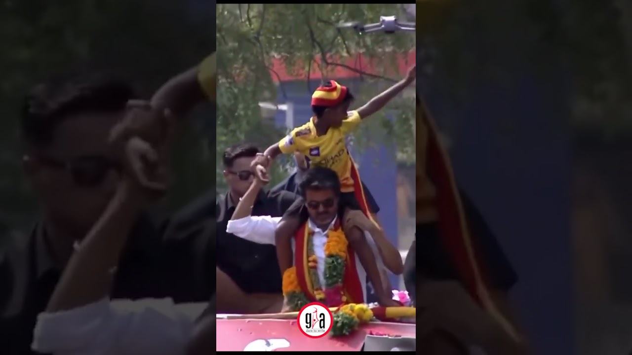 TVKParty Chief Dancing With The Kid In CSK Jersey On His Shoulder During The TN Election Campaign