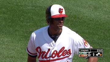 OAK@BAL: Urrutia breaks it open with a two-run single