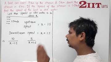 Quardratic Equations in One Variable Exercise 5.5 Q 32 Class X ICSE | IIT   A boat can cover  10 km