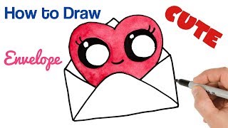 valentines drawings draw valentine heart envelope paintingvalley