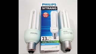 cara pasang lampu philips essential energy saver 18w