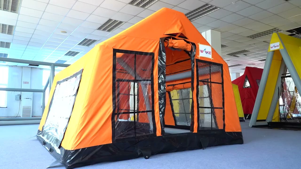 Large Capacity Luxury Inflatable Camping Tent - Waterproof Oxford Fabric, Air Poles & Pump included