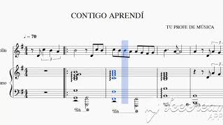 Video thumbnail of "CONTIGO APRENDÍ (Armando Manzanero).Arreglo para piano y violín - partitura"