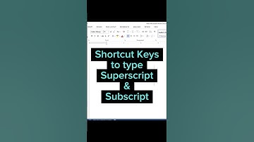 Master Word Shortcuts: Subscript and Superscript like a Pro #superscript #subscript