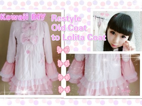 Kawaii DIY - How to Restyle Old Coat to Sweet Lolita Winter Coat with ruffle sleeves ( Easy) - YouTube Kawaii DIY - How to Restyle Old Coat to Sweet Lolita Winter Coat with ruffle sleeves ( Easy) - YouTube