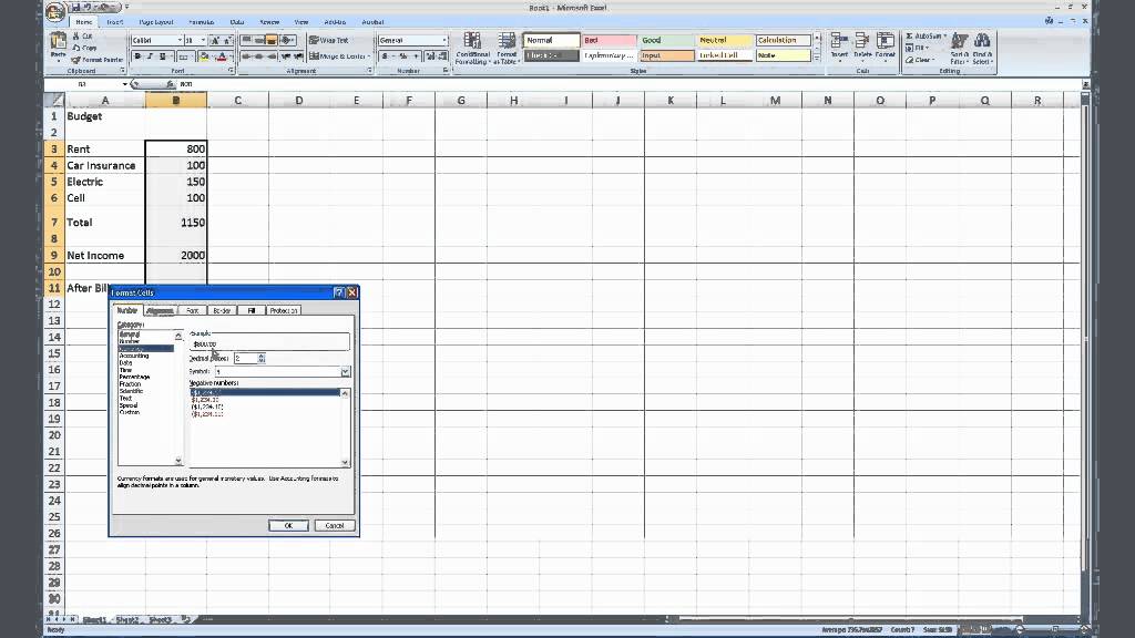 hot to format a cell to currency in excel 2007 youtube format selected range of cells as us currency
