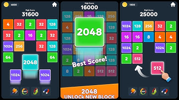 2048 Merge Number Puzzle games Game (Gameplay Android)