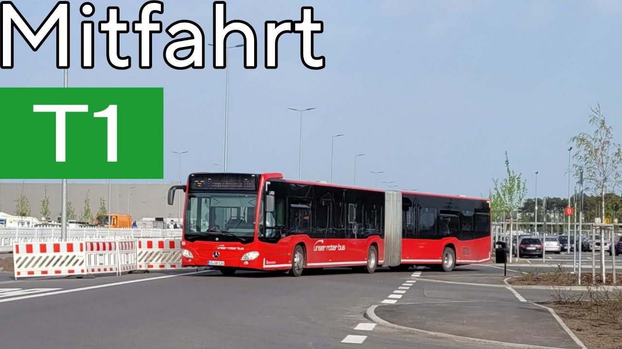 Mitfahrt | Mercedes-Benz Citaro C2 G | Linie T1 | Tesla Gigafactory - Fangschleuse, Bahnhof