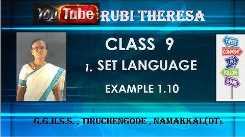 TN Samacheer Kalvi  | 9th Maths | EXAMPLE  1.10  | Set Language |  ENGLISH MEDIUM
