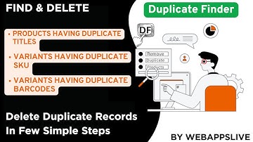 Duplicate Finder - Shopify App Video - By Webappslive