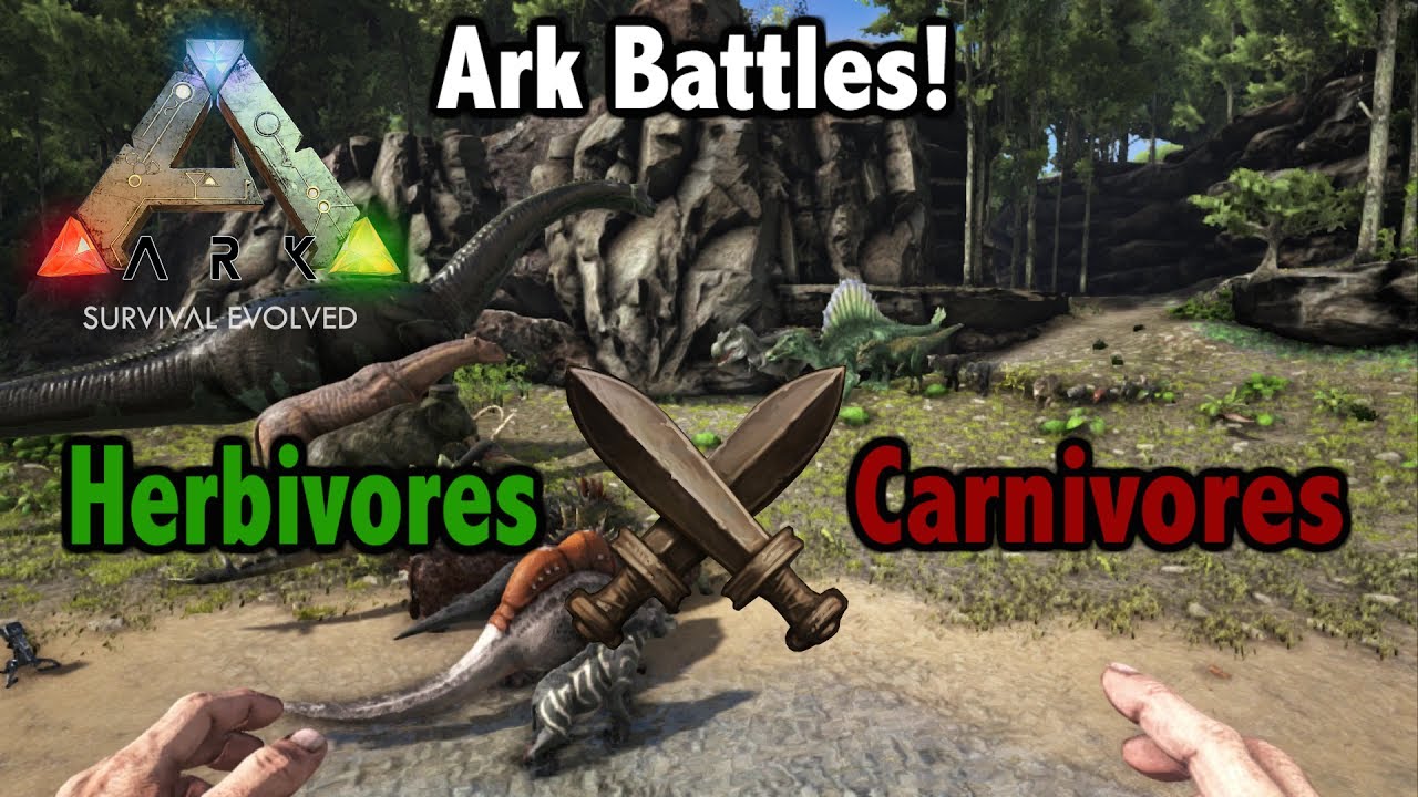 Ark Battles!!-Herbivores VS Carnivores!! - YouTube