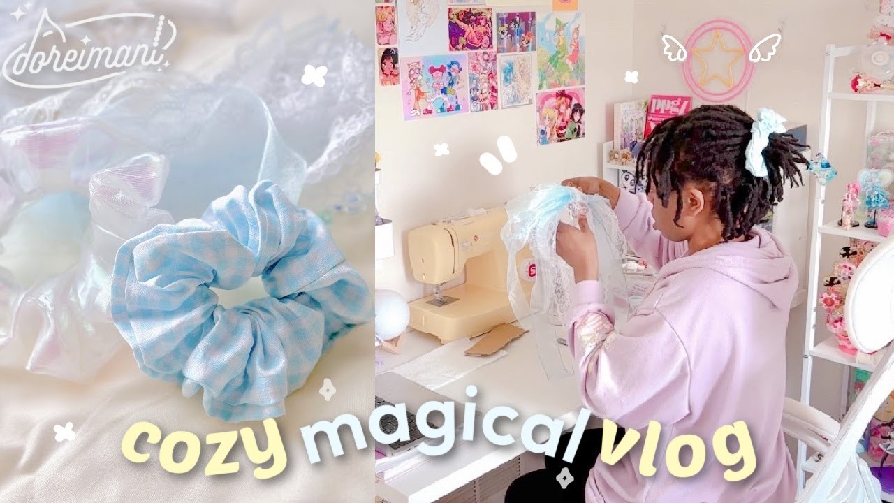 Crafty magical girl vlog 🪡༊*·˚ 1st sewing attempts, an illit obsession..🎀 beading, baking 🍪