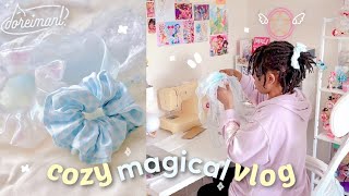 crafty magical girl vlog 🪡༊*·˚ 1st sewing attempts, an illit obsession..🎀 beading, baking 🍪