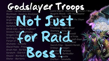 Gems of War Tiny Tutorial: Godslayer Troops... Not Just for Raid Boss! (Full LIST Included)