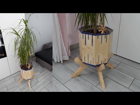 Fabriquer un pot de fleur octogonal en bois et résine