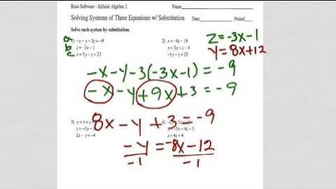 Solving Systems of Three Equations w/Substitution